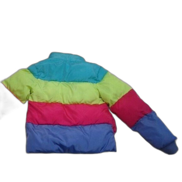 Cat & Jack Puffer Coat Jacket Girls Size XS 4/5 Purple Pink NeonYellow Blue Warm - Picture 14 of 15
